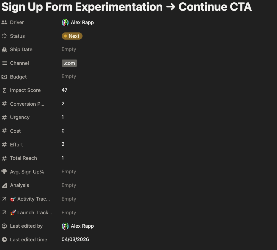 Experiment B — lower Impact Score